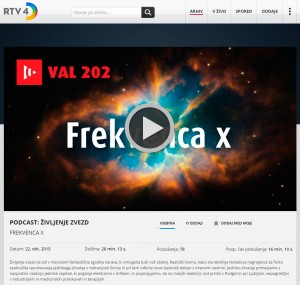 PODCAST: ŽIVLJENJE ZVEZD, FREKVENCA X, RTV4D